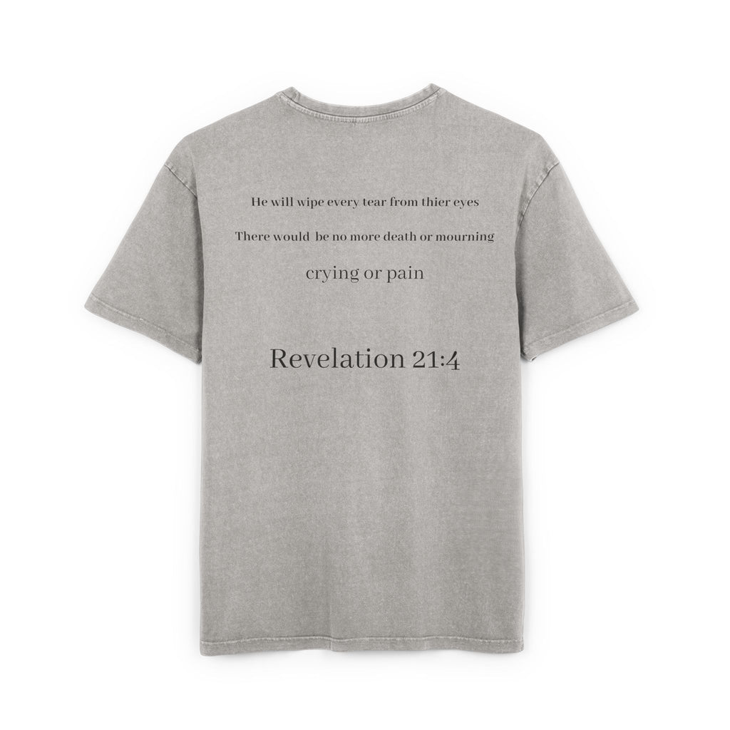 Herren Acid Washed Heavy Oversize T-Shirt EWIGE HOFFNUNG — OFFENBARUNG 21,4